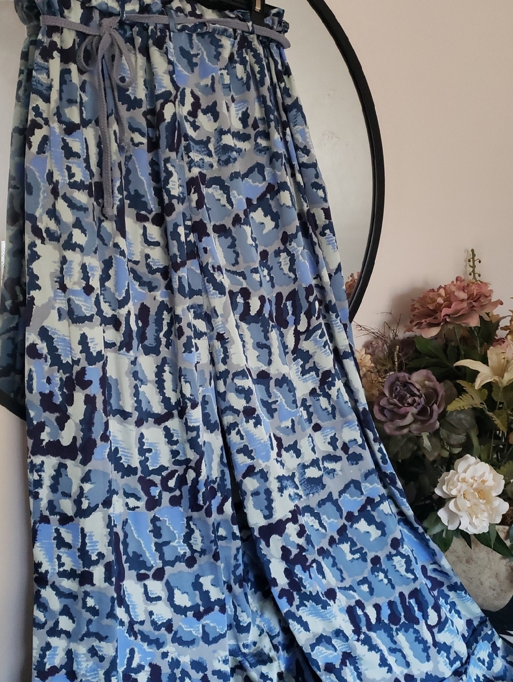 Free People Blue Abstract Print Pants